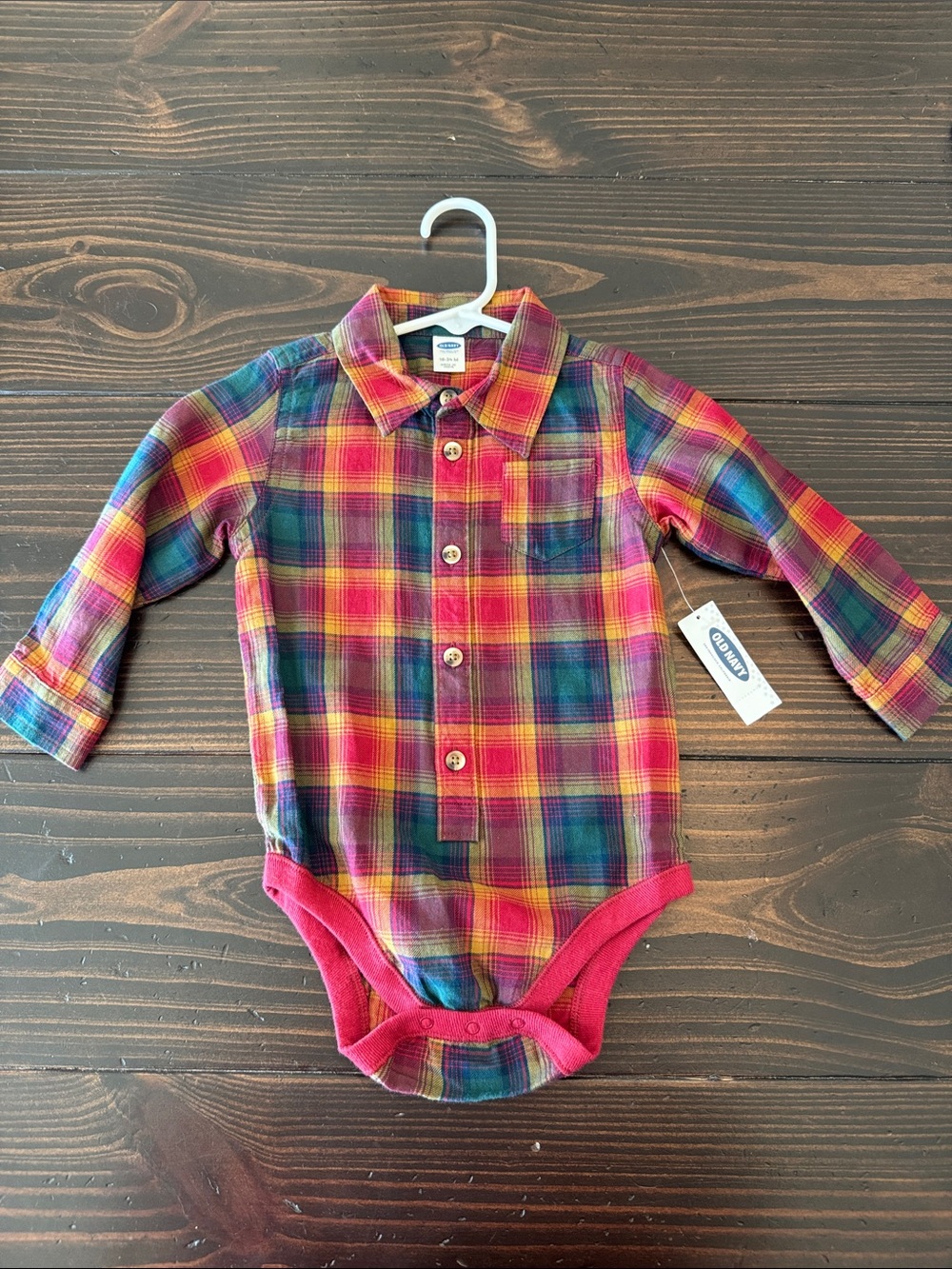 Multicolor Plaid Long-Sleeve One-Piece